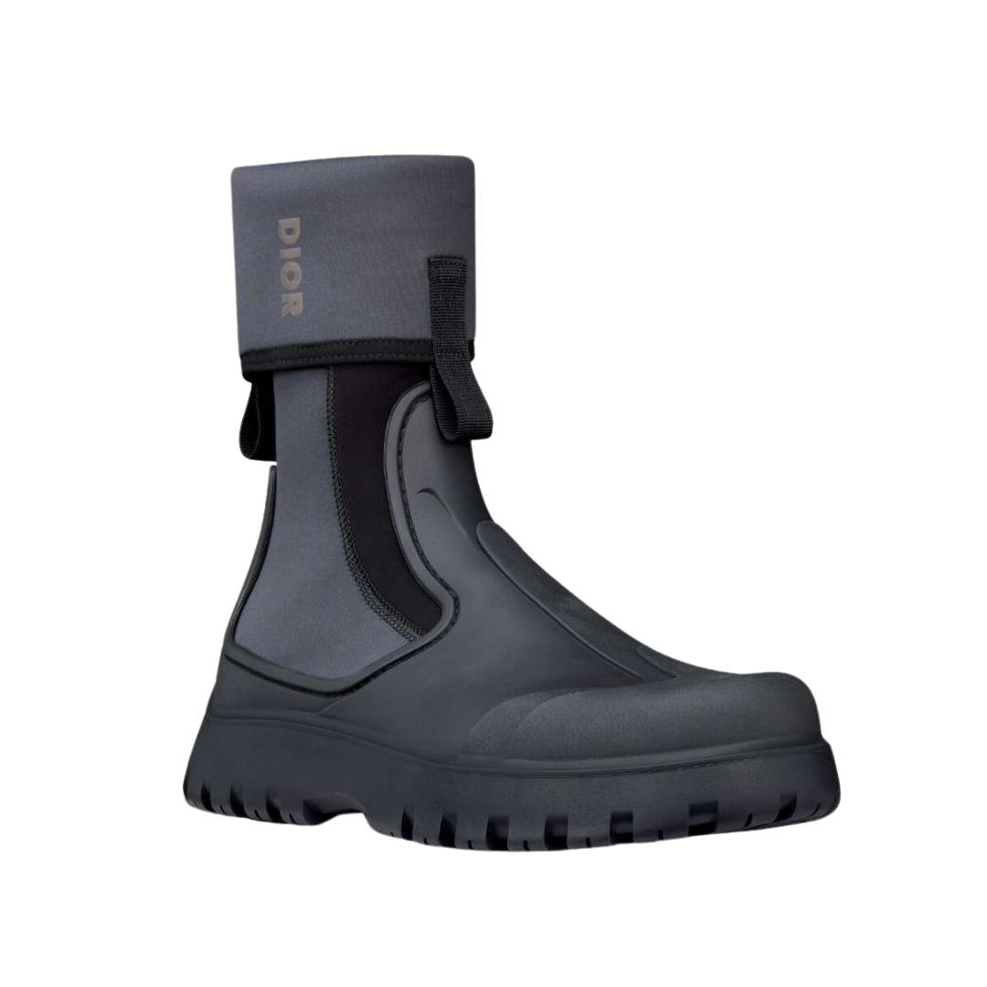 Dior Garden Ankle Boot Black Rubber Neoprene