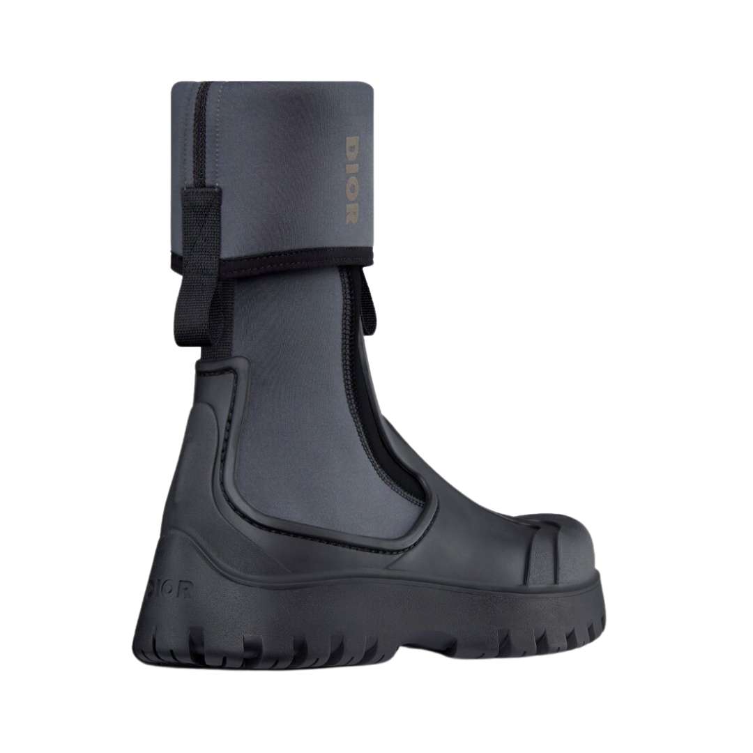 Dior Garden Ankle Boot Black Rubber Neoprene