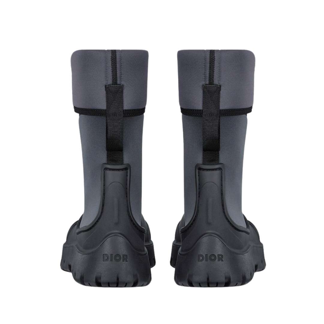 Dior Garden Ankle Boot Black Rubber Neoprene