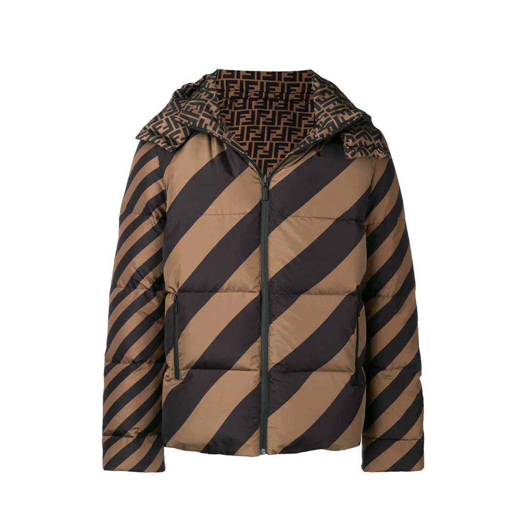 Nylon reversible down jacket