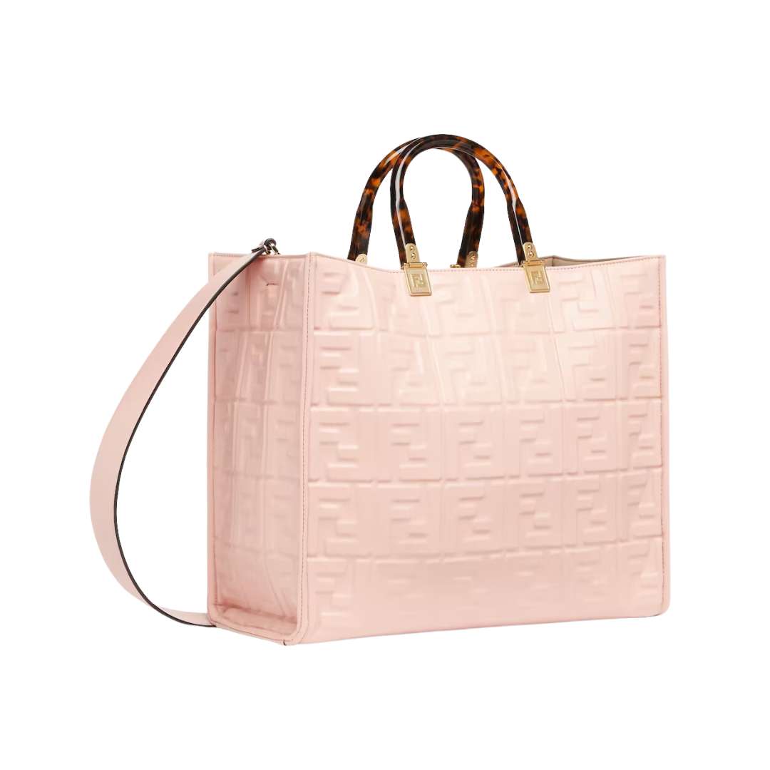 Sunshine Medium - Pink leather shopper