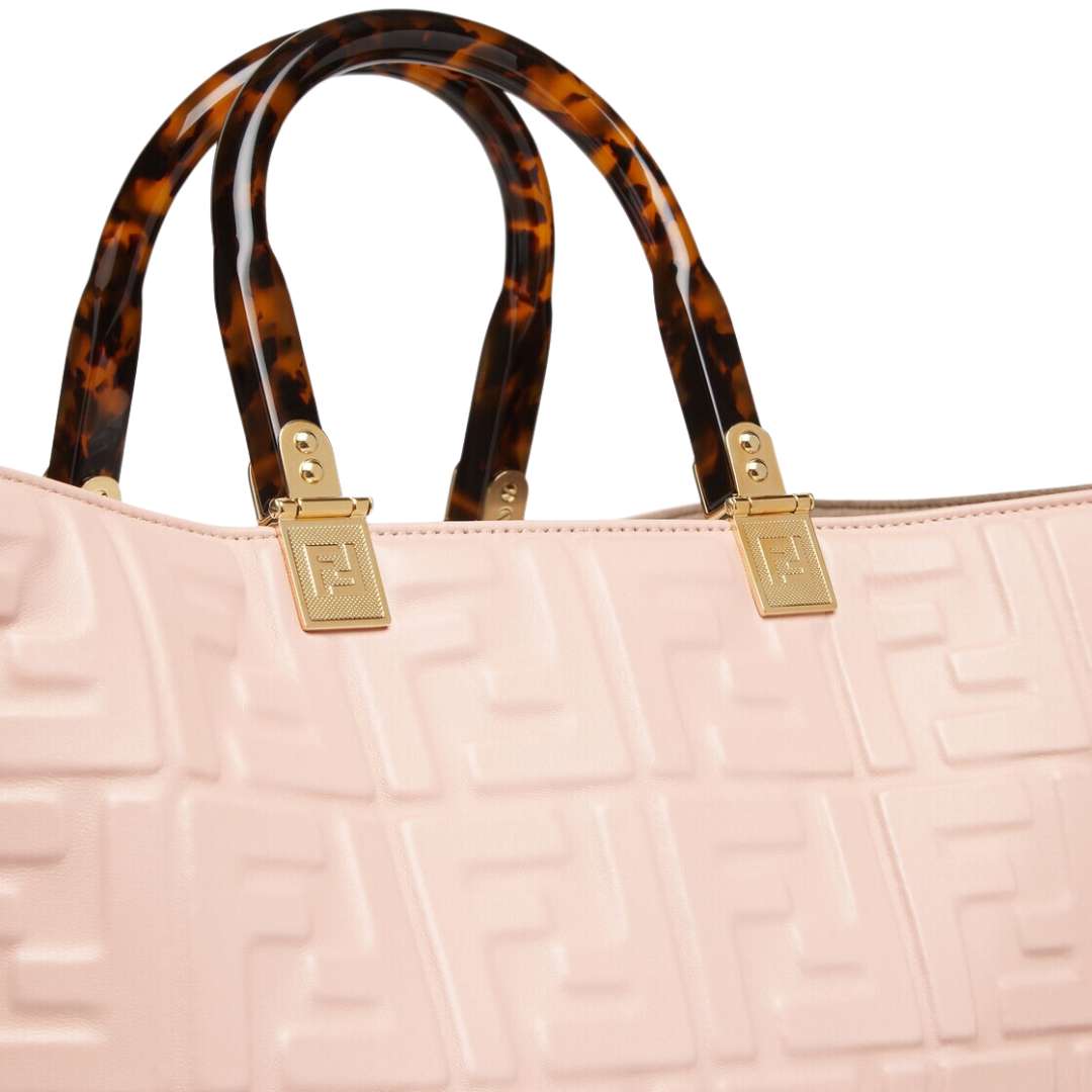 Sunshine Medium - Pink leather shopper
