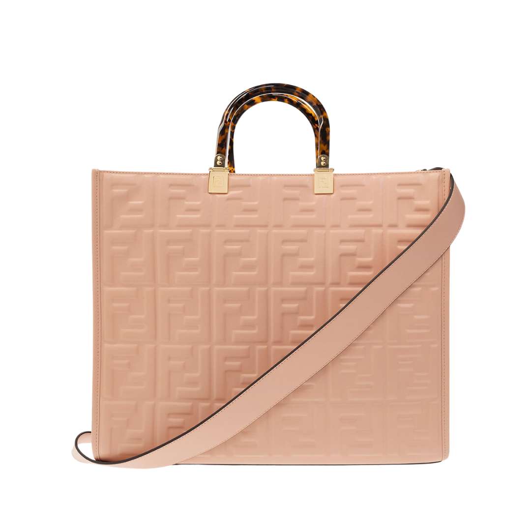 Sunshine Medium - Pink leather shopper