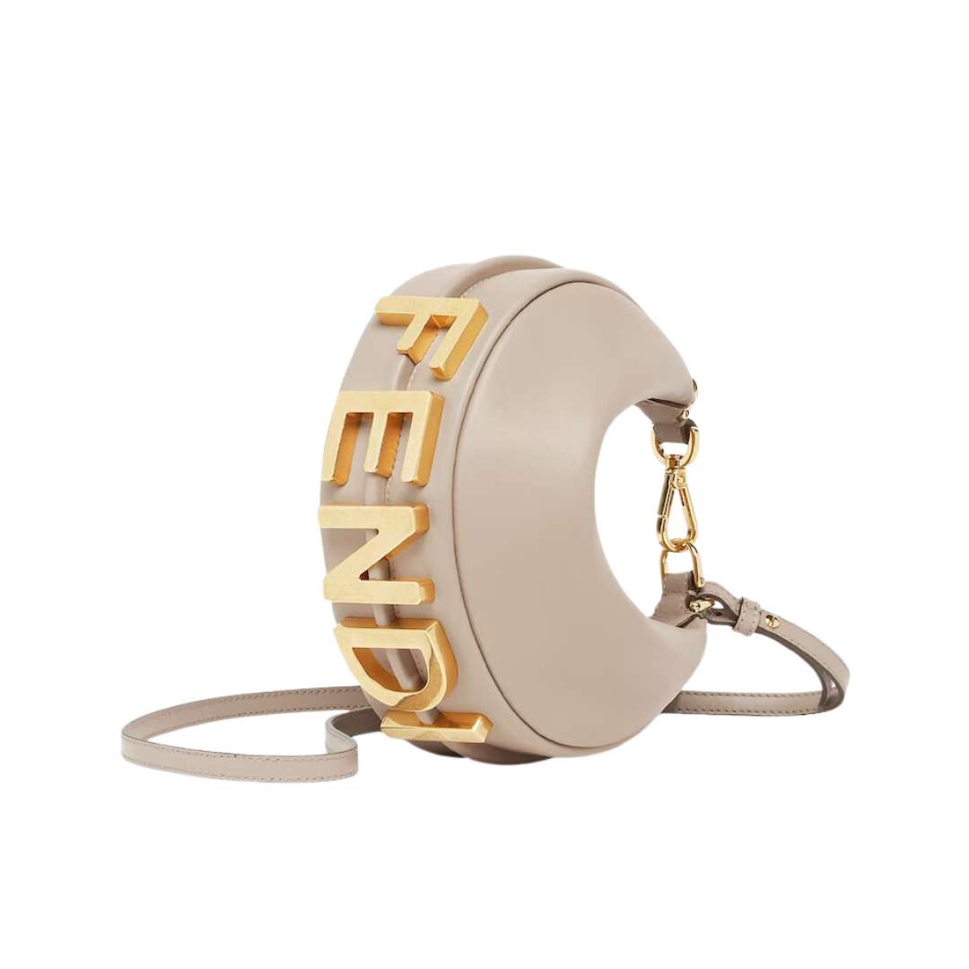 Sac Fendigraphy mini Cuir Gris