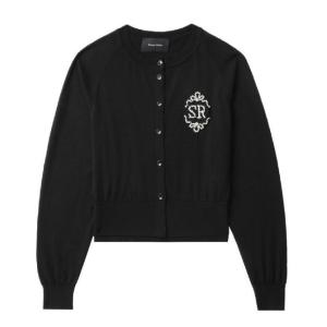 SR Crystal Logo Wool Silk Cardigan