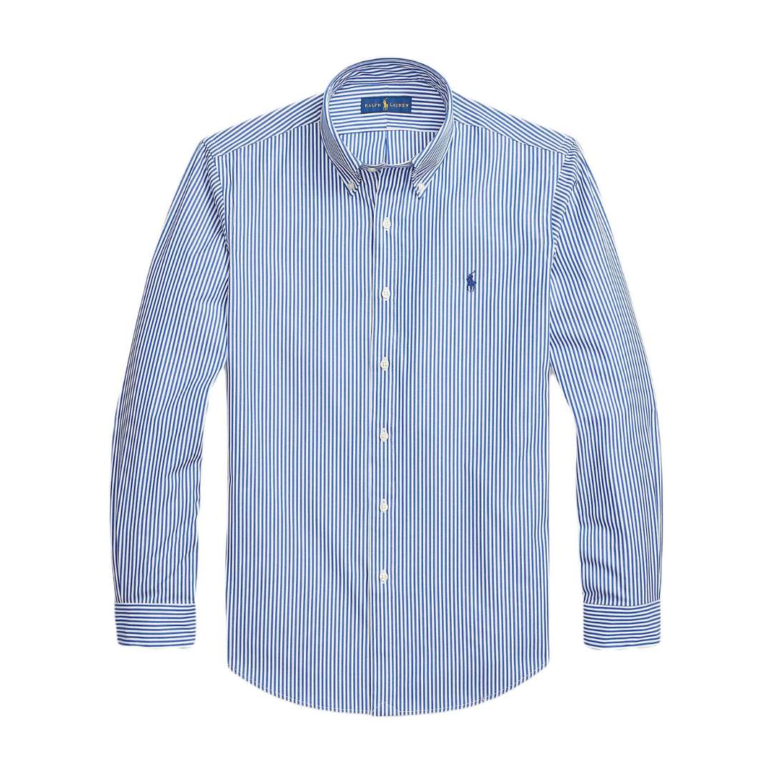 Pony Logo Embroidered Stretch Poplin Stripe Shirt 
