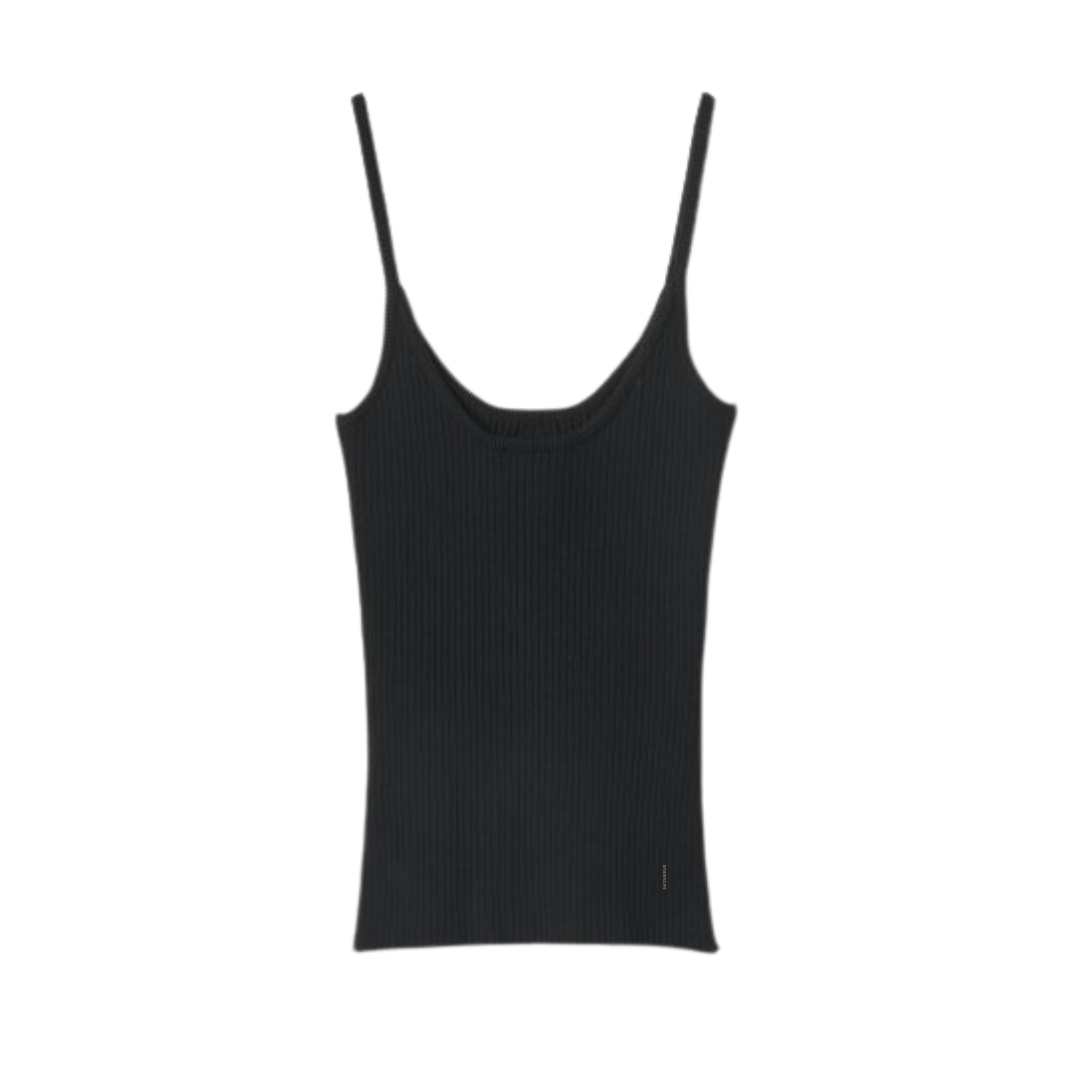 (W) Courreges Knitted Tank Top Reedition Black
