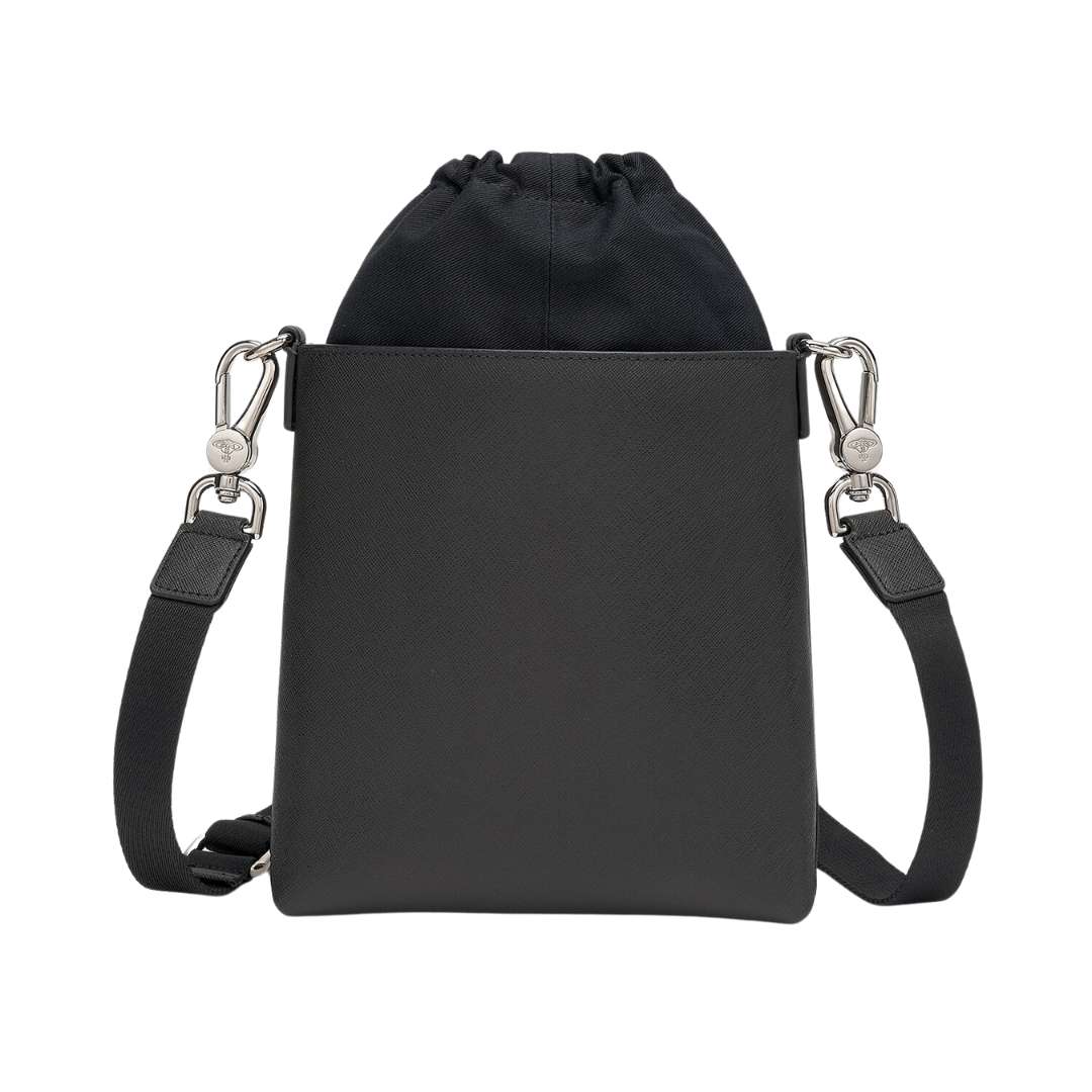 Vivienne Westwood Saffiano Drawstring Crossbody Bag Black