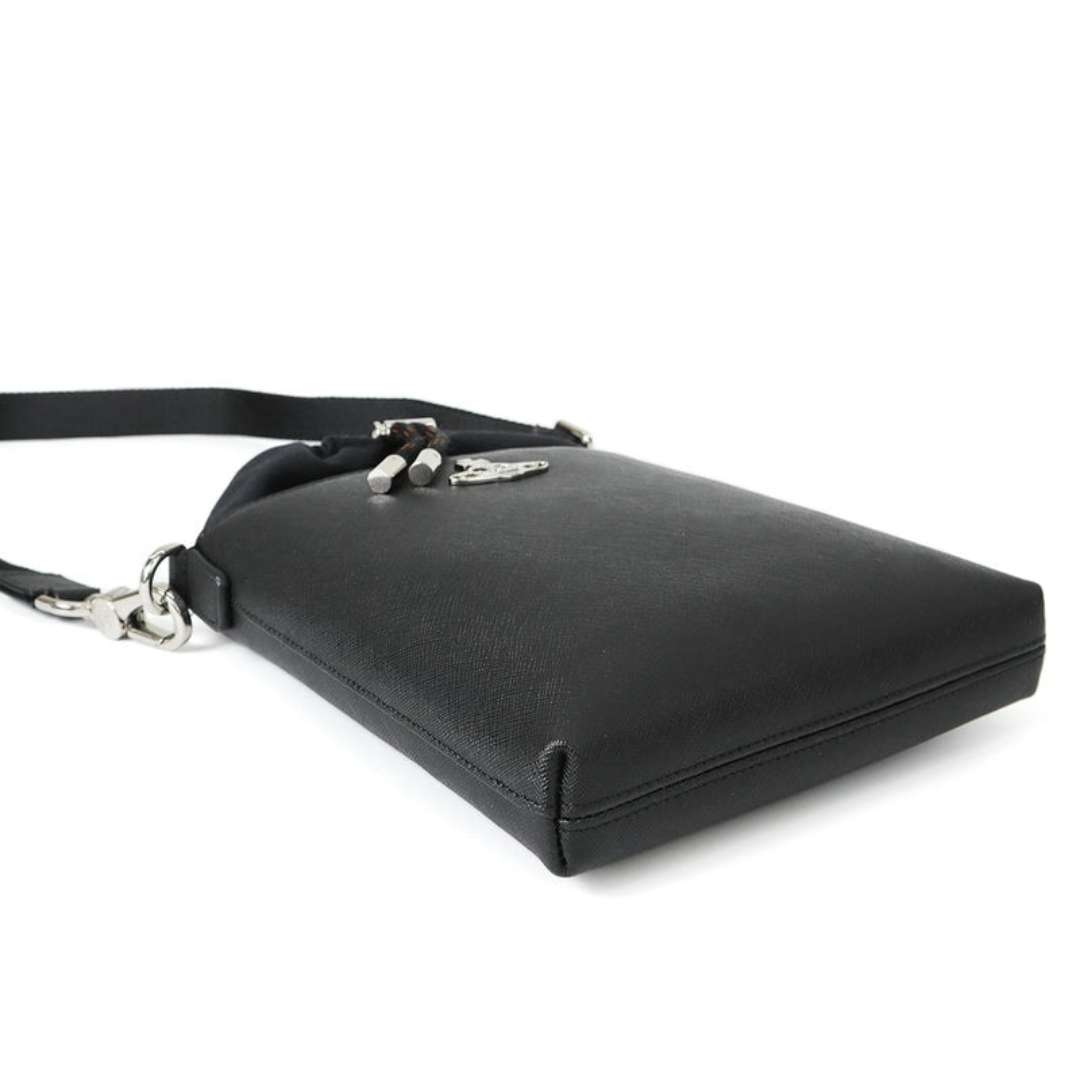 Vivienne Westwood Saffiano Drawstring Crossbody Bag Black