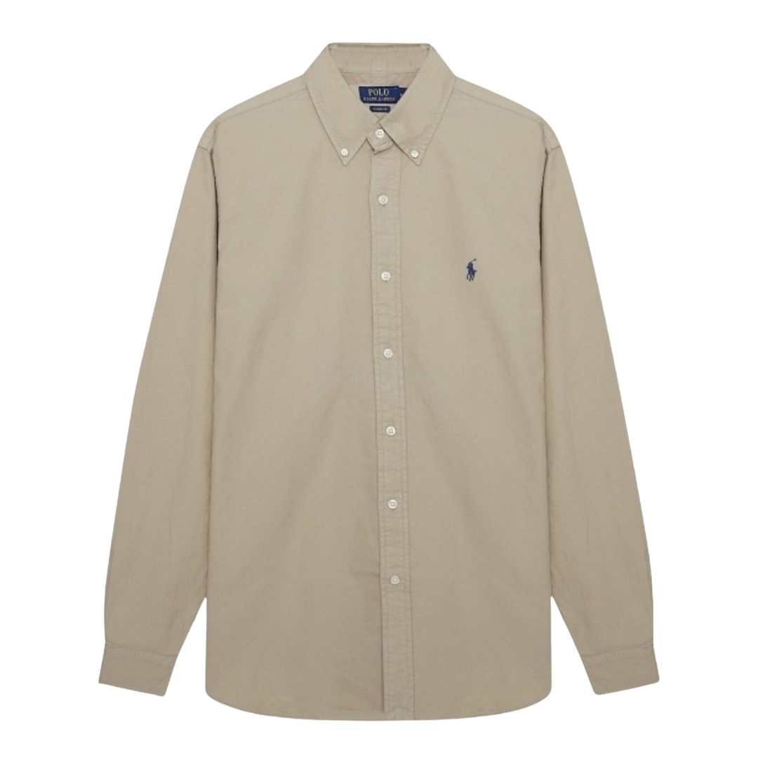 Pony Logo Embroidered Garment Dyed Oxford Shirt 