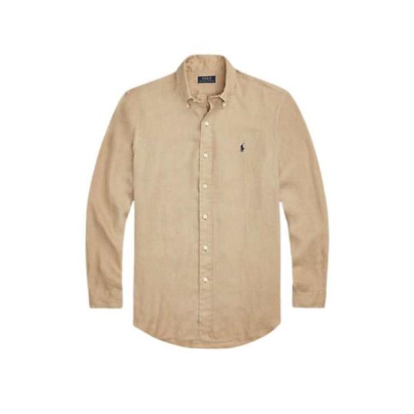 Pony logo embroidered linen shirt