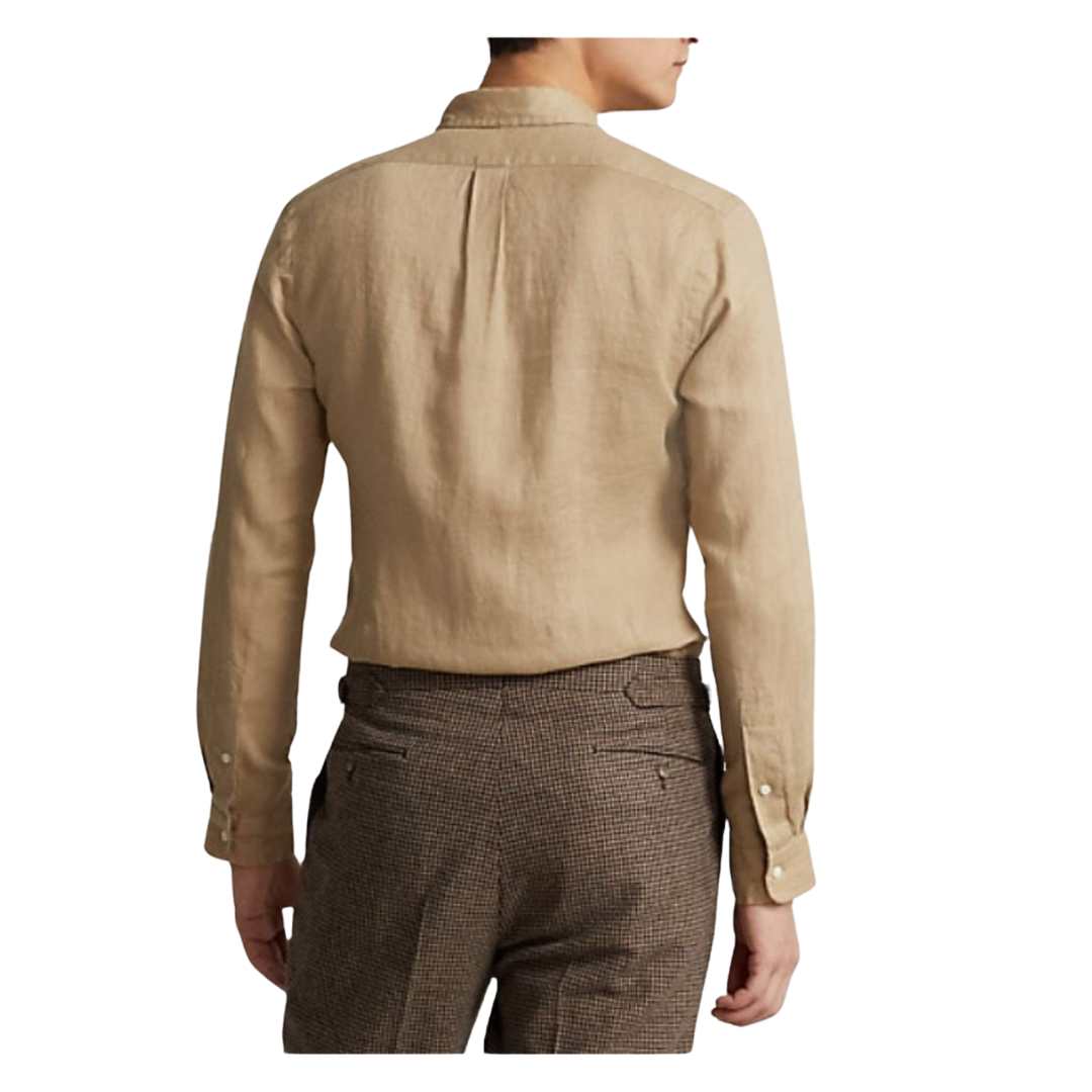 Pony logo embroidered linen shirt