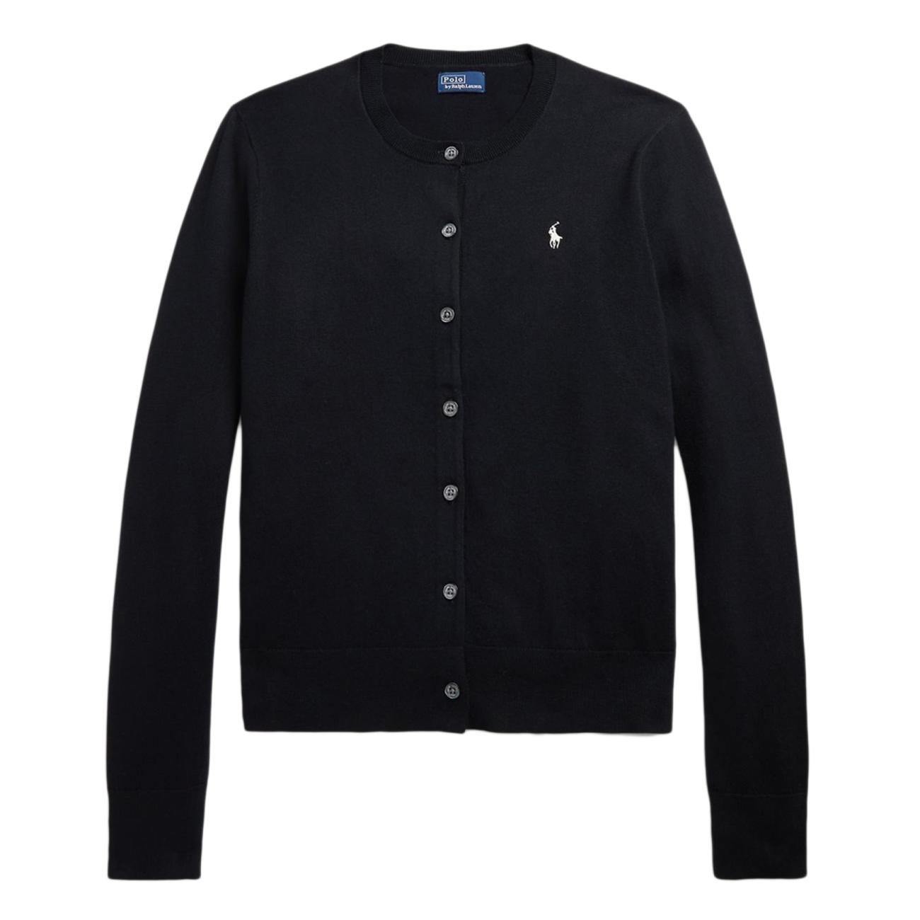 Pony logo embroidered cotton blend cardigan