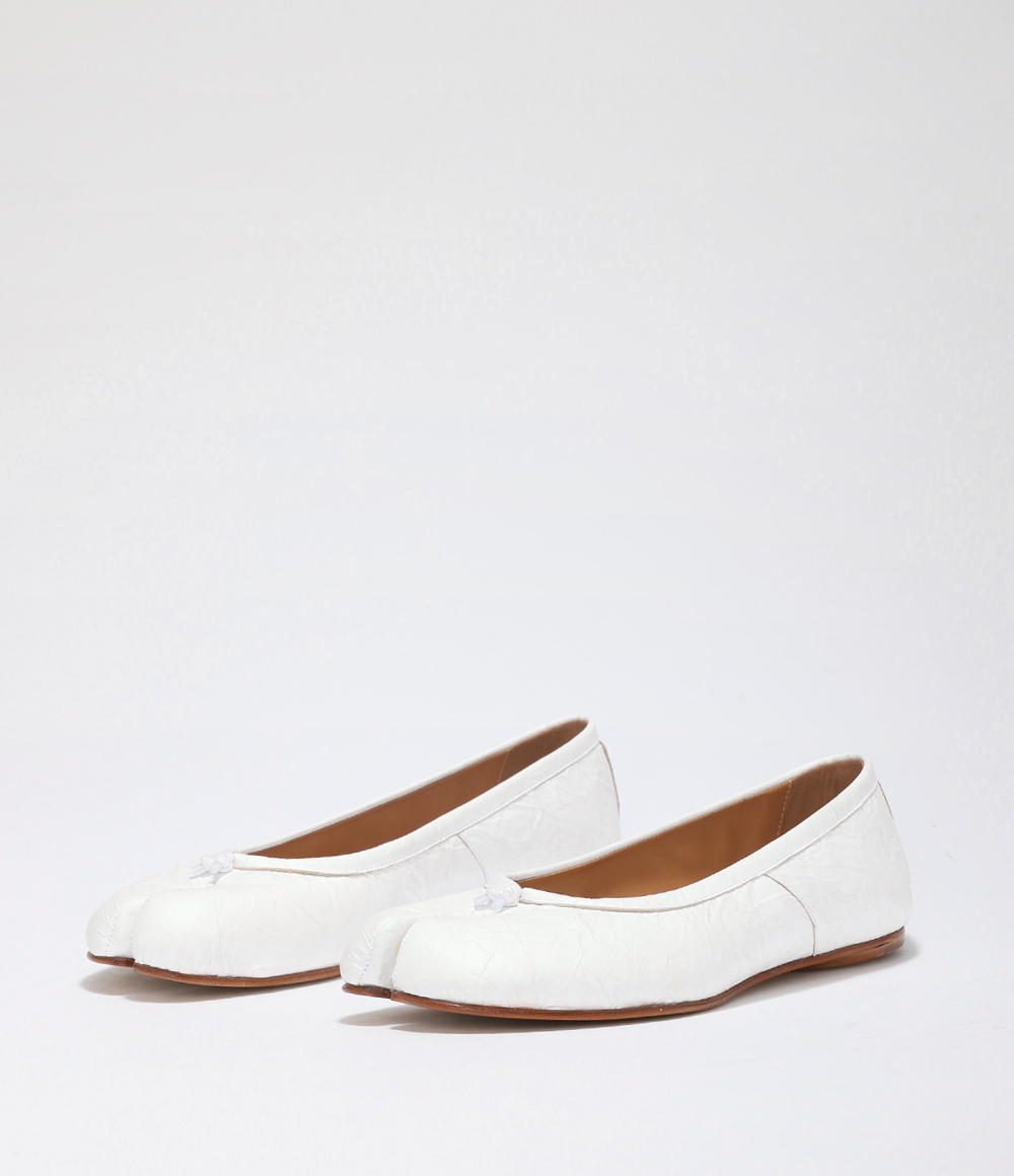 (W) Maison Margiela Tabi Ballerina Shoes White