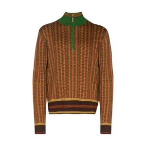 Orchestre Jacquard Half Zip Knit Top