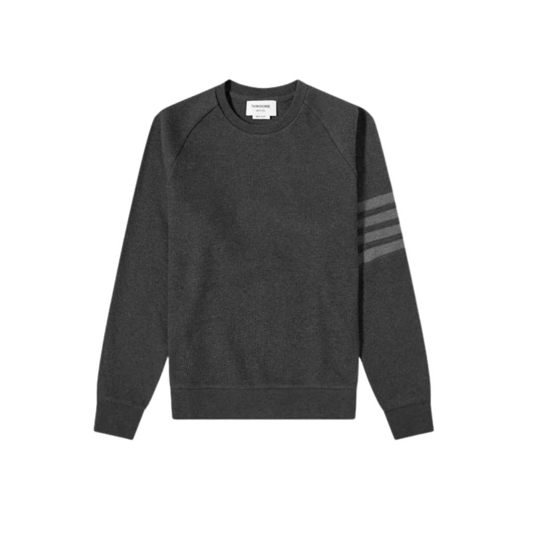 4-bar striped waffle raglan sweatshirt