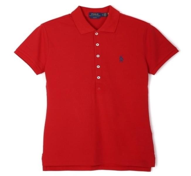 Pony logo embroidered stretch cotton short sleeve collar