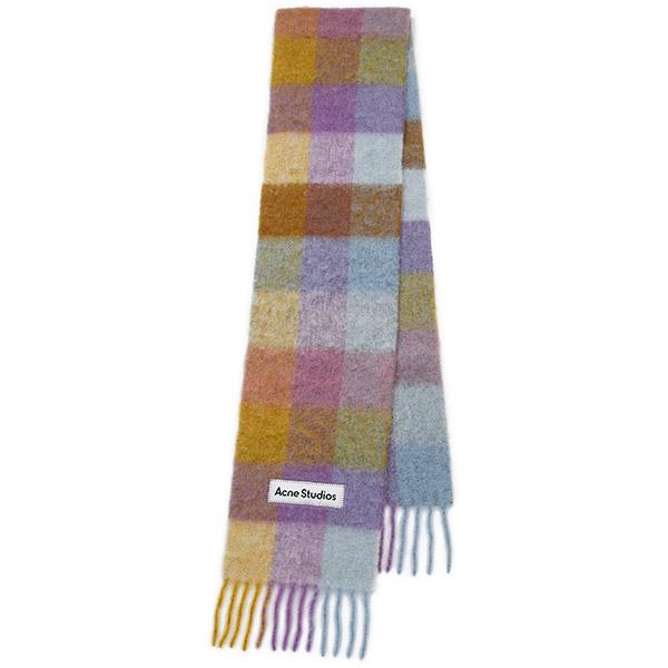 Violet Multi Check Alpaca Wool Muffler