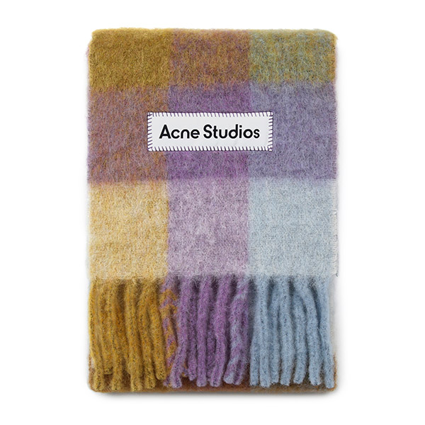 Violet Multi Check Alpaca Wool Muffler