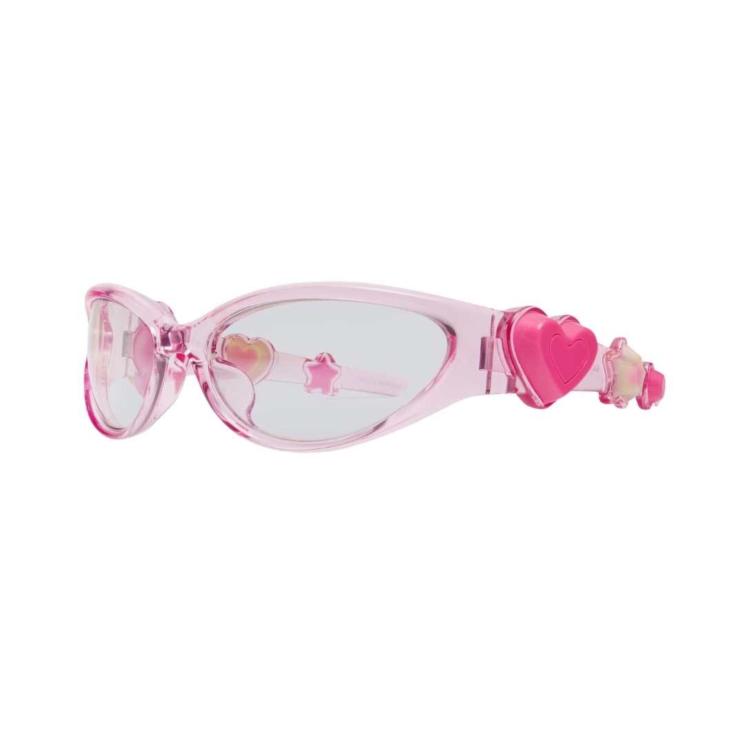 Gentle Monster Gummy PC12 Sunglasses In Translucent Pink TR Frame With Gray Mirror Lenses