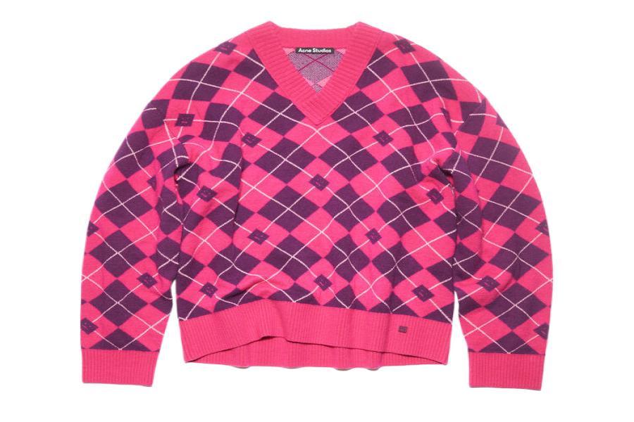 ARGYLE JACQUARD WOOL JUMPER